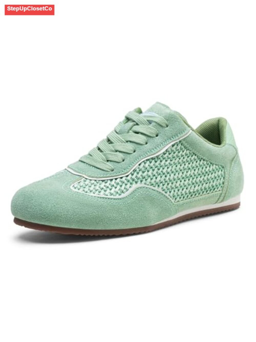 Women's Retro Raffia Sneakers, Low Top Tennis Shoes with Removable Flap